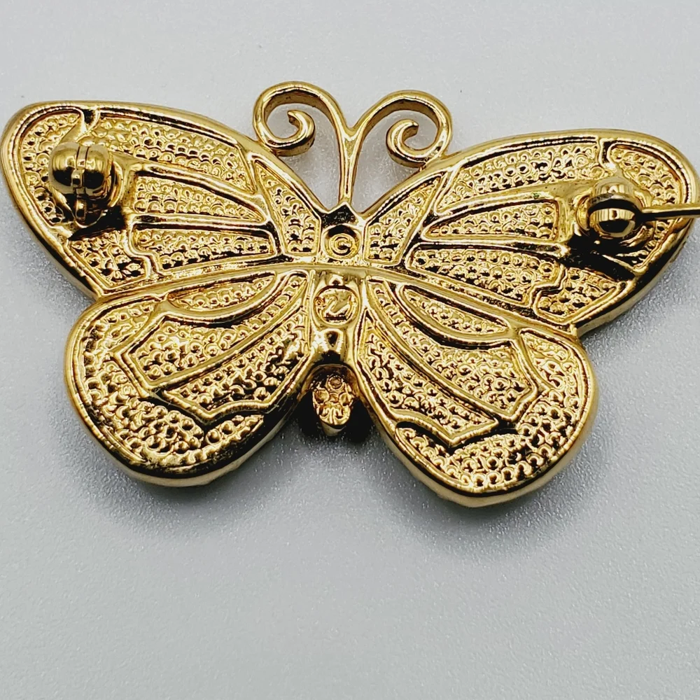 Signed Swarovski  crystal vintage butterfly brooch pin Estate Jewelry Vtg - Picture 5 of 9